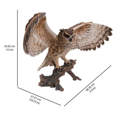 Show full view: Hi-Line Gift 13-in Eagle Owl On Branch with Wings Out Outdoor Decor slide 7 of 7