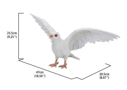 Show full view: Hi-Line Gift 9.25-in White Pigeon Spreads Wings Outdoor Decor slide 7 of 7