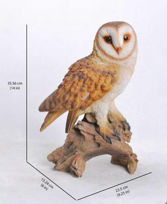 Show full view: Hi-Line Gift 14-in Barn Owl On Branch Statue Outdoor Decor slide 6 of 6