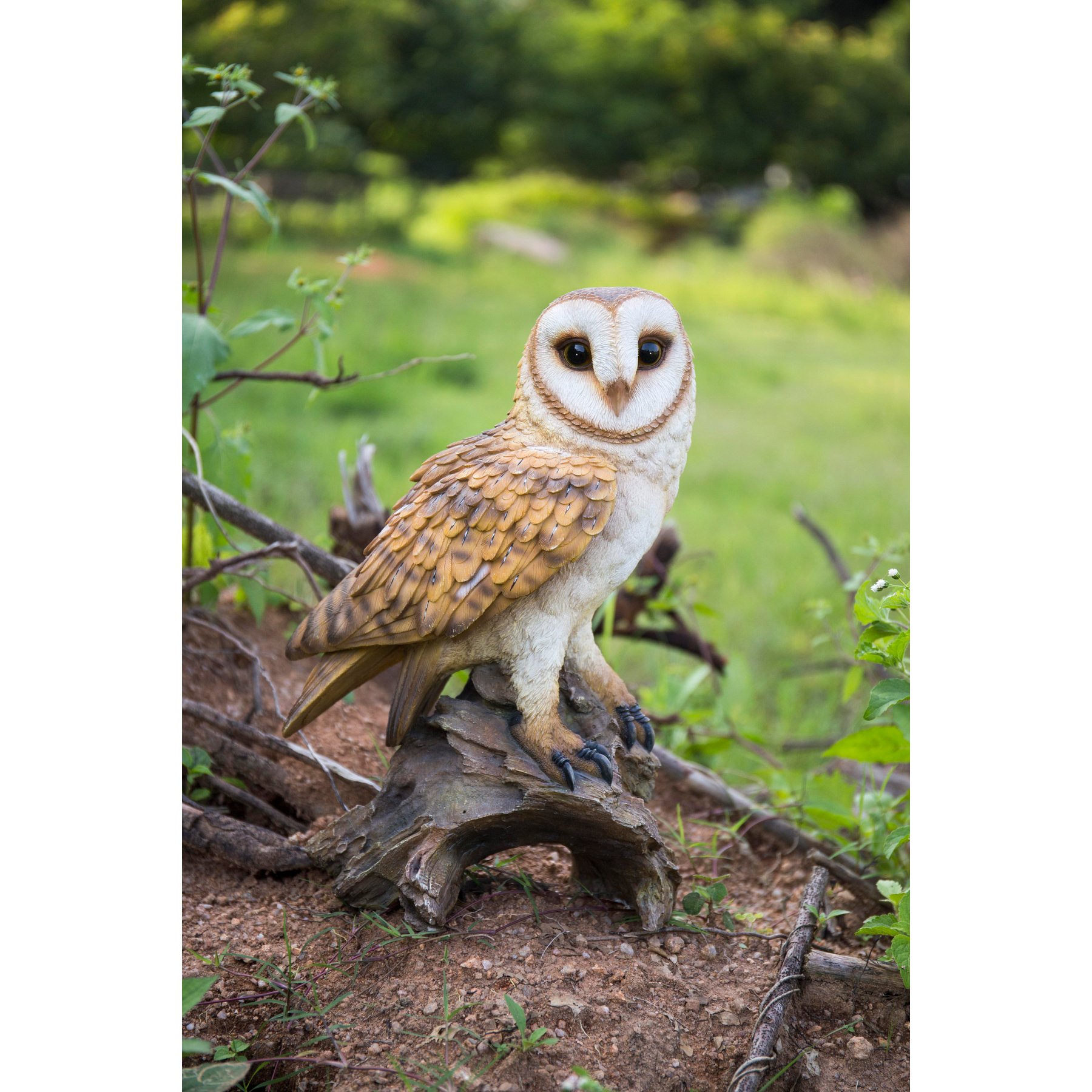 Hi-Line Gift 14-in Barn Owl On Branch Statue Outdoor Decor