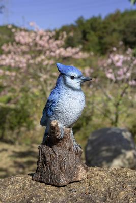Show full view: Hi-Line Gift 6.5-in Motion Activated Singing Blue Jay Standing On Stump Outdoor Decor slide 7 of 9