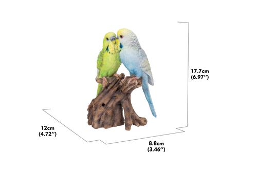 Show full view: Hi-Line Gift 6.97-in Motion Activated Singing Couple Budgerigar On Stump Outdoor Decor slide 7 of 8