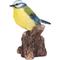 Show in main carousel: Hi-Line Gift 5.31-in Motion Activated Singing Bird Blue Tit On Stump Outdoor Decor slide 3 of 8