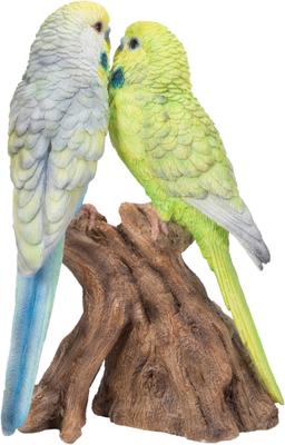 Show full view: Hi-Line Gift 6.97-in Motion Activated Singing Couple Budgerigar On Stump Outdoor Decor slide 4 of 8