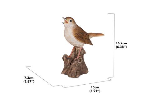 Show full view: Hi-Line Gift 6.38-in Motion Activated Singing Nightingale Standing On Stump Outdoor Decor slide 8 of 9