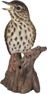 Show full view: Hi-Line Gift 7.68-in Songbird Standing On Stump with Sound Motion Sensor Outdoor Decor slide 2 of 7