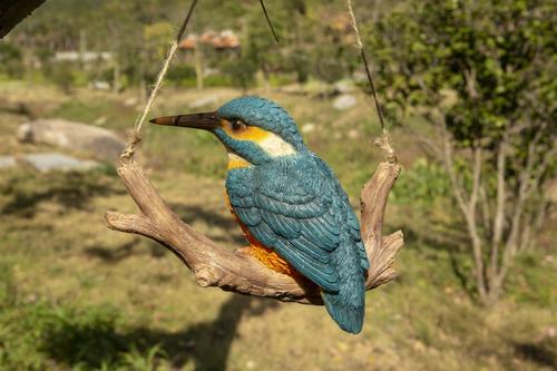 Show full view: Hi-Line Gift 5.12-in Hanging Kingfisher On A Branch Outdoor Decor slide 6 of 8