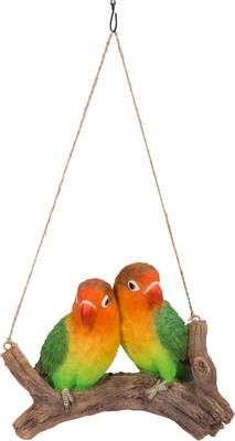 Show full view: Hi-Line Gift 5.04-in Hanging Parrots Lovebirds On A Branch Outdoor Decor slide 2 of 8