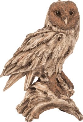 Show full view: Hi-Line Gift 13-in Driftwood Barn Owl On Stump Statue Outdoor Decor slide 2 of 9