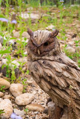 Show full view: Hi-Line Gift 13.7-in Driftwood Eagle Owl On Stump Statue Outdoor Decor slide 8 of 9
