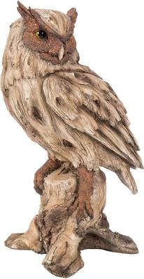 Show full view: Hi-Line Gift 13.7-in Driftwood Eagle Owl On Stump Statue Outdoor Decor slide 2 of 9