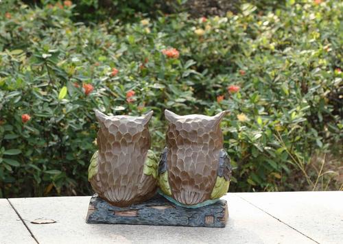 Show full view: Hi-Line Gift 10.38-in Owl Couple with Welcome Sign Outdoor Decor slide 3 of 9