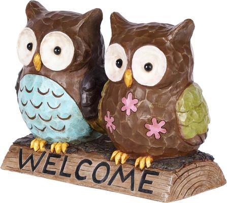 Show full view: Hi-Line Gift 10.38-in Owl Couple with Welcome Sign Outdoor Decor slide 5 of 9