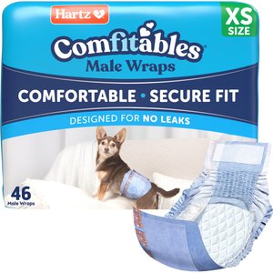 Hartz Comfitables Stretchy Waistband Disposable Male Dog Wraps, X-Small, 46 count