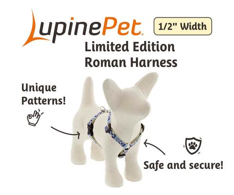 Show full view: LupinePet MicroBatch Limited Edition Adjustable Dog Harness, Fair Isle, Small: 12 to 20-in chest girth, 1/2-in wide slide 3 of 7