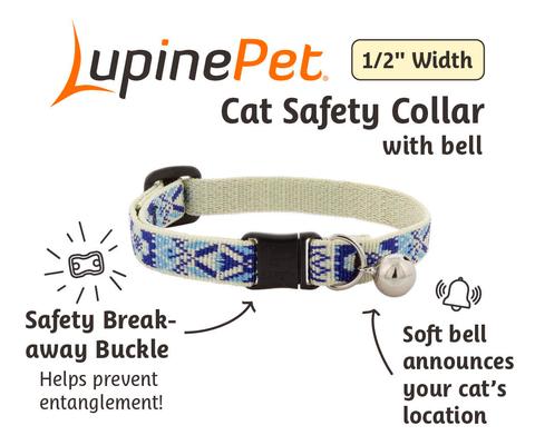Show full view: LupinePet MicroBatch Limited Edition Breakaway Buckle Safety Cat Collar with Bell, Fair Isle, 8 to 12-in neck, 1/2-in wide slide 2 of 4