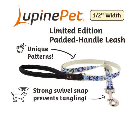 Show full view: LupinePet MicroBatch Limited Edition Padded Handle Dog & Cat Leash, Fair Isle, 6-ft long, 1/2-in wide slide 2 of 5