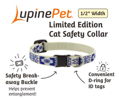 Show full view: LupinePet MicroBatch Limited Edition Breakaway Buckle Safety Cat Collar, Fair Isle, 8 to 12-in neck, 1/2-in wide slide 2 of 4