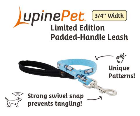 Show full view: LupinePet MicroBatch Limited Edition Padded Handle Dog Leash, Penguin Party, Short: 2-ft long, 3/4-in wide slide 2 of 5