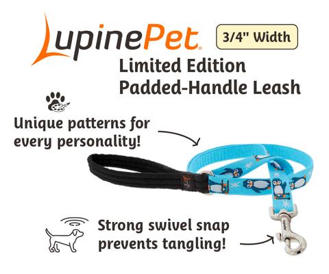 Show full view: LupinePet MicroBatch Limited Edition Padded Handle Dog Leash, Penguin Party, Regular: 6-ft long, 3/4-in wide slide 2 of 5
