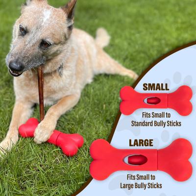 Show full view: GoSports Pets Chew Champ Bully Stick Holder Dog Toy, Red, 6-in slide 5 of 8