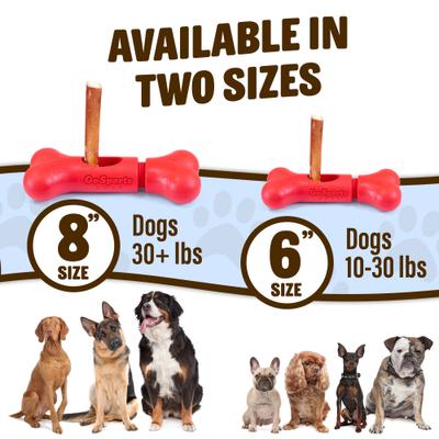 Show full view: GoSports Pets Chew Champ Bully Stick Holder Dog Toy, Red, 6-in slide 6 of 8