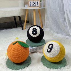 NonoPets Billiard Ball Stylish Sisal Rope Scratching Cat Toy, 8 x 8-in, Black slide 2 of 5