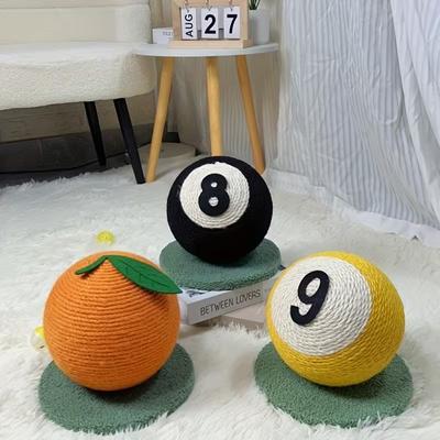 Show full view: NonoPets Billiard Ball Stylish Sisal Rope Scratching Cat Toy, 8 x 8-in, Yellow slide 3 of 5