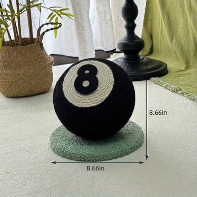 Show full view: NonoPets Billiard Ball Stylish Sisal Rope Scratching Cat Toy, 8 x 8-in, Yellow slide 2 of 5