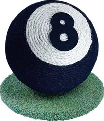 NonoPets Billiard Ball Stylish Sisal Rope Scratching Cat Toy, 8 x 8-in, Black