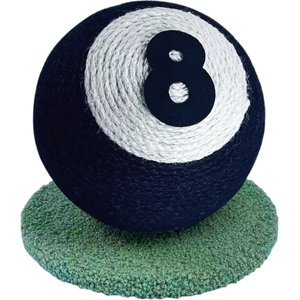NonoPets Billiard Ball Stylish Sisal Rope Scratching Cat Toy, 8 x 8-in, Black