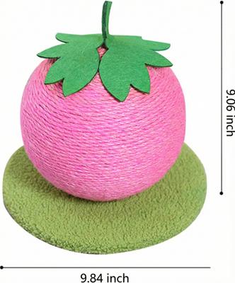 Show full view: NonoPets Fruit Fun Sisal Rope Scratching Ball Cat Toy, Pink slide 2 of 7