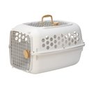 SportPet Designs Dog & Cat Travel Kennel, Cream & Gold, 24-in