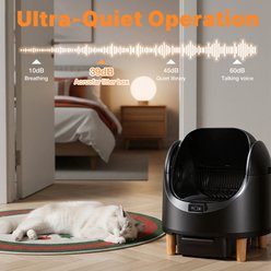 Aoruefar Open-Top Smart Self Cleaning Cat Litter Box Bundle, Black slide 2 of 9