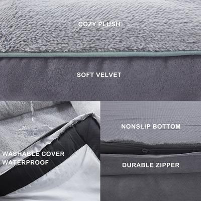 Show full view: LFC PETS Waterproof Orthopedic Bolster Dog & Cat Sofa Bed with Removable Cover, Grey, Large slide 8 of 10