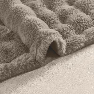 Show full view: MODERN THREADS Water-Resistant Faux Rabbit Fur Ultra-Soft Plush Couch Blanket for Dogs & Cats, Brown, Medium slide 7 of 8