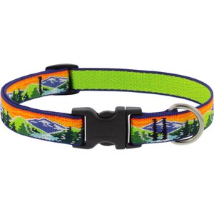 LupinePet Nature Inspired Original Design Adjustable Nylon Dog Collar, High Country, Small: 9 to 14-in neck, 3/4-in wide