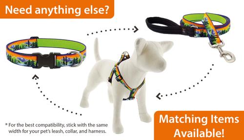 Show full view: LupinePet Nature Inspired Original Design Adjustable Nylon Dog Collar, High Country, Large: 16 to 28-in neck, 1-in wide slide 7 of 8