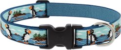 LupinePet Nature Inspired Original Design Adjustable Nylon Dog Collar, Puffins, Large: 16 to 28-in neck, 1-in wide