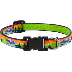 LupinePet Nature Inspired Original Design Adjustable Nylon Dog Collar, High Country, X-Small: 8 to 12-in neck, 1/2-in wide