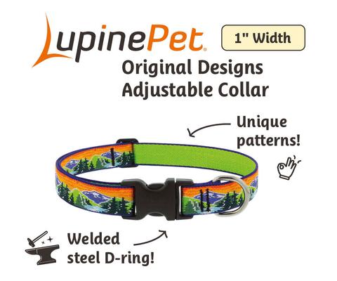 Show full view: LupinePet Nature Inspired Original Design Adjustable Nylon Dog Collar, High Country, Large: 16 to 28-in neck, 1-in wide slide 4 of 8