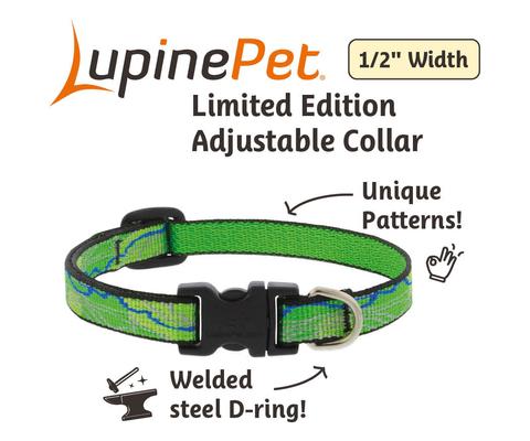 Show full view: LupinePet Nature Inspired Original Design Adjustable Nylon Dog Collar, Intervale, Small: 10 to 16-in neck, 1/2-in wide slide 3 of 7