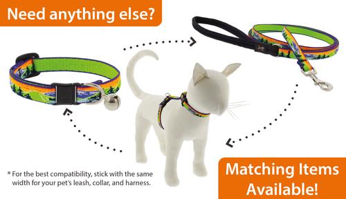 Show full view: LupinePet Nature Inspired Original Design Safety Buckle Nylon Adjustable Breakaway Cat Collar with Bell, 8 to 12-in neck, 1/2-in wide, High Country slide 4 of 5