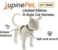 LupinePet Nature Inspired Original Design H-Style Adjustable Nylon Cat Harness, High Country, Medium/Large: 12 to 20-in chest slide 2 of 6