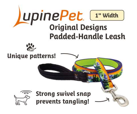 Show full view: LupinePet Nature Inspired Original Design Padded Handle Nylon Dog Leash, High Country, Regular: 6-ft long, 1-in wide slide 4 of 7