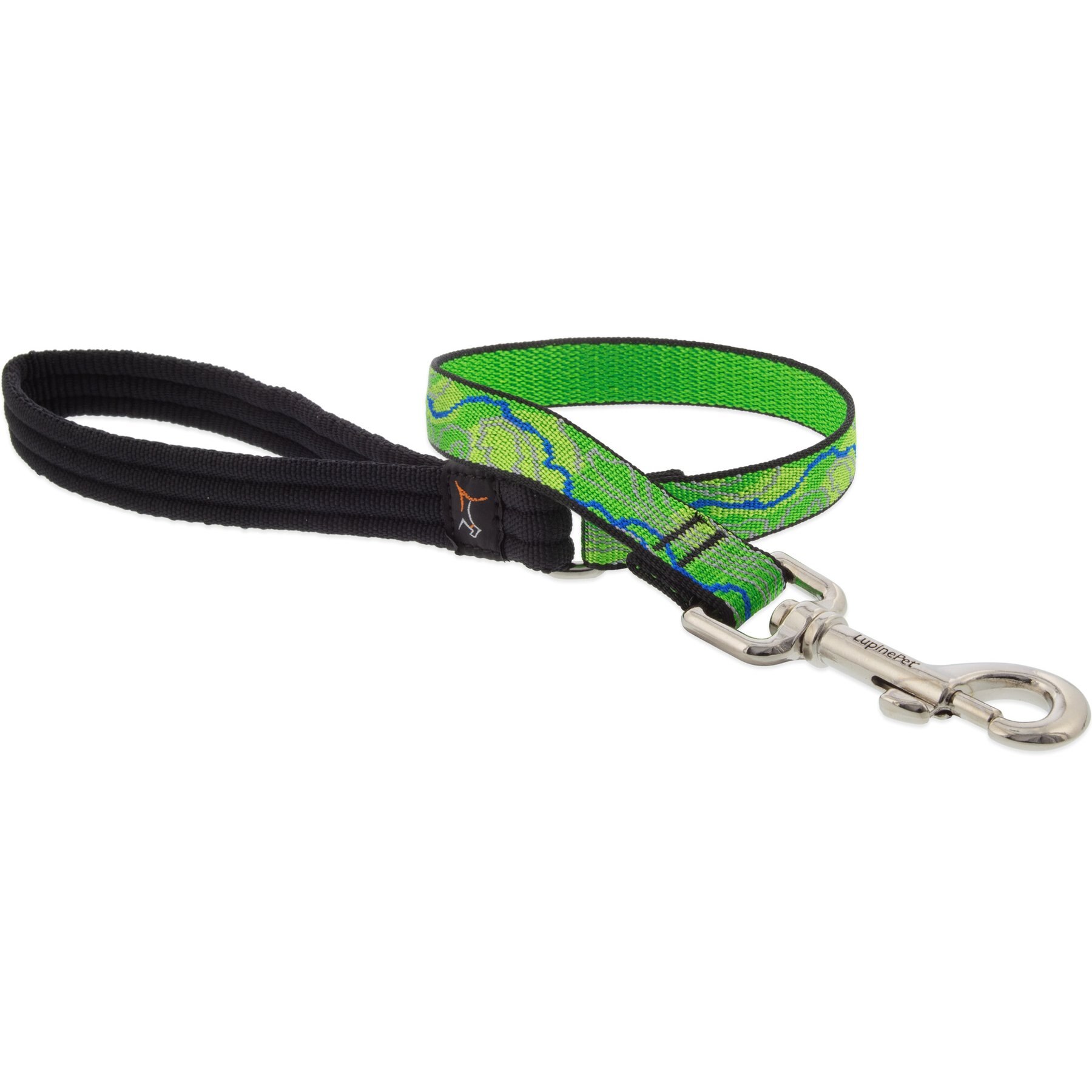 LupinePet Nature Inspired Original Design Padded Handle Nylon Dog Leash, Intervale, Short: 2-ft long, 3/4-in wide