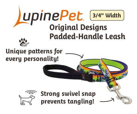 Show full view: LupinePet Nature Inspired Original Design Padded Handle Nylon Dog Leash, High Country, Regular: 6-ft long, 3/4-in wide slide 5 of 8
