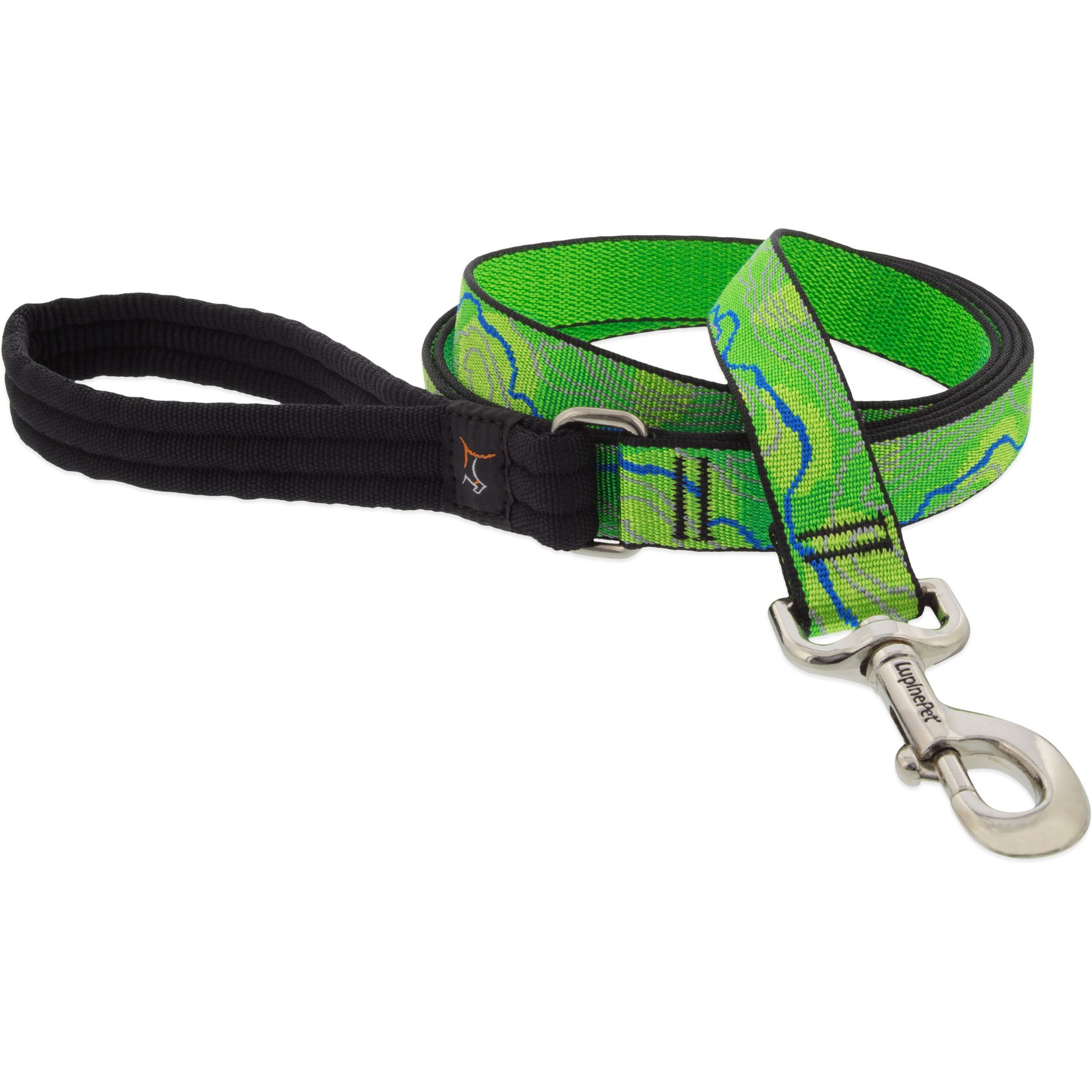 LupinePet Nature Inspired Original Design Padded Handle Nylon Dog Leash, Intervale, Regular: 4-ft long, 1-in wide