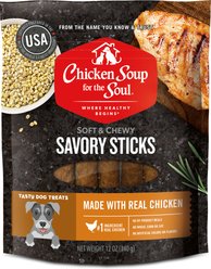 Chicken Soup for the Soul Savory Sticks Chicken Grain-Free Adult Soft & Chewy Dog Treats, 12-oz bag