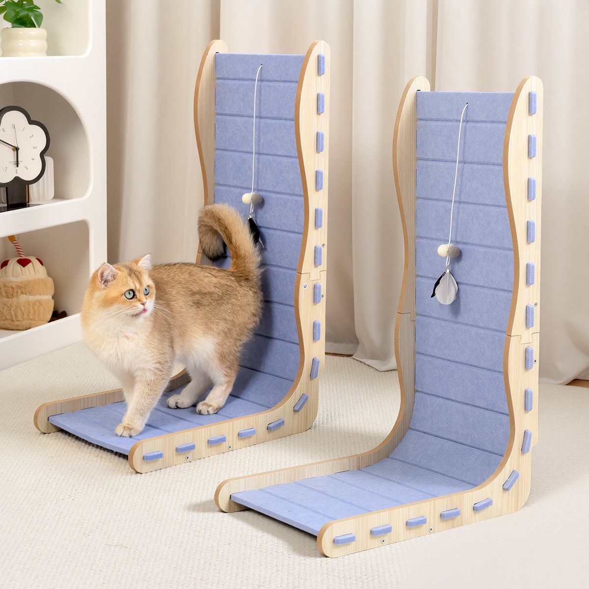 Happy & Polly 26.8-in Cozy Felt Cat Scratcher, Purple, 2 count